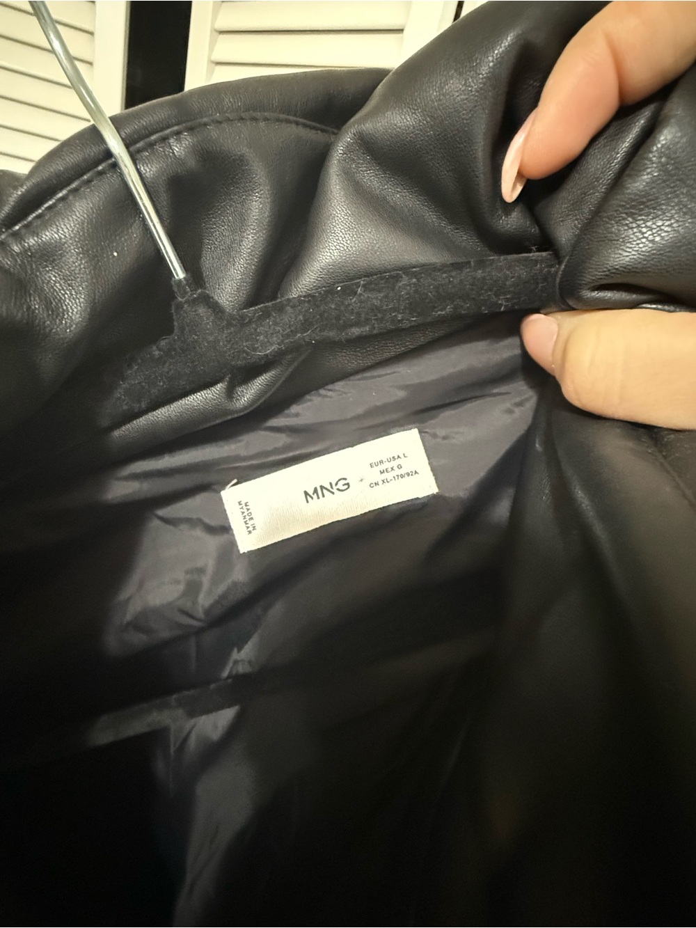 Mango Black Faux Leather Puffer Jacket - Picture 3 of 3
